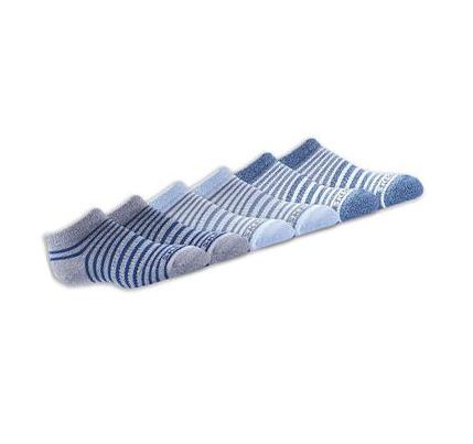 Fiú Skechers 6 Pack Striped No Show Zokni Kék | HU7353G