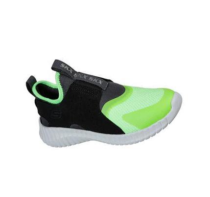 Fiú Skechers Elite Flex - Rolvo Slip Ons Fekete Zöld | HU7830W
