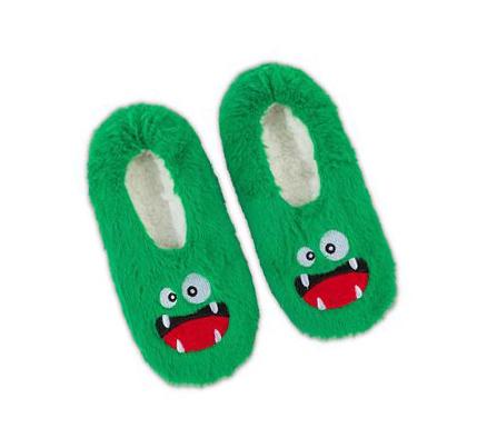 Fiú Skechers Furry Monster Papucs - 1 Pack Zokni Zöld | HU7392L