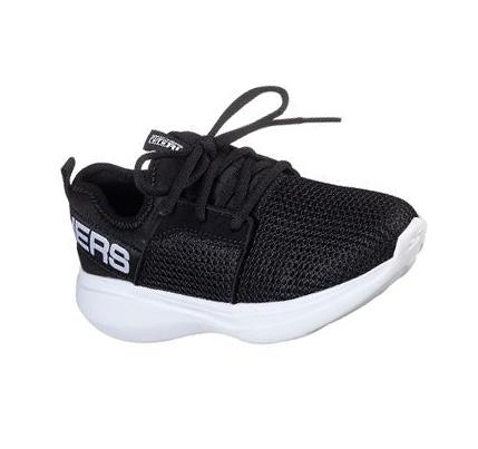 Fiú Skechers GOrun Fast - Valor Tornacipő Fekete Fehér | HUI770K