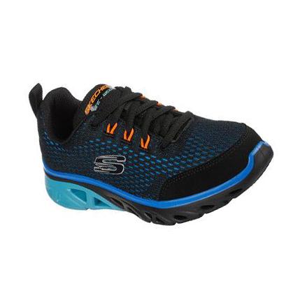 Fiú Skechers Glide-Step Sport - Wave Heat Tornacipő Fekete Kék | HUI395D