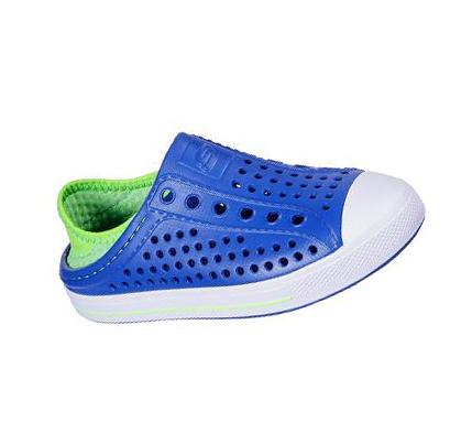 Fiú Skechers Guzman Steps - Aqua Surge Slip Ons Kék Zöld | HU7717G