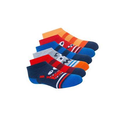 Fiú Skechers Low Cut Monster - 6 Pack Zokni Színes | HU7328B