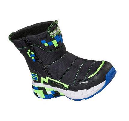Fiú Skechers Mega-Craft - Cuboforce Csizma Fekete Zöld | HU7430R