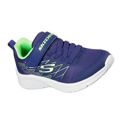 Fiú Skechers Microspec - Texlor Tornacipő Sötétkék Zöld | HUA095B