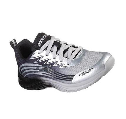 Fiú Skechers Razor Grip - Sonictron Tornacipő Titán Fekete | HUI845Q