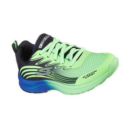 Fiú Skechers Razor Grip - Sonictron Tornacipő Zöld Kék | HUI895D