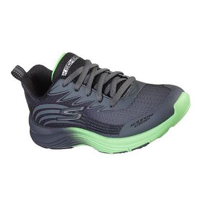 Fiú Skechers Razor Grip - Sonictron Tornacipő Szürke Zöld | HUI920B