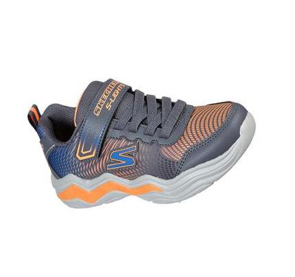 Fiú Skechers S Lights: Erupters IV Tornacipő Szürke Narancssárga | HUI170A