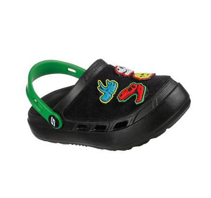 Fiú Skechers Swifters - Dino-Bits Slip Ons Fekete Zöld | HU77530