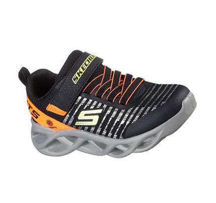 Fiú Skechers Twisty Brights - Novlo Tornacipő Fekete Narancssárga | HUI245D