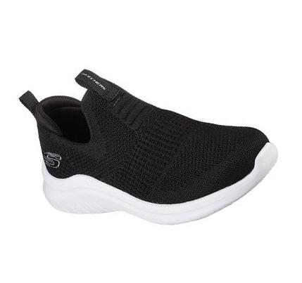 Fiú Skechers Ultra Flex 2.0 - Mirkon Alkalmi Cipő Fekete Fehér | HU75780