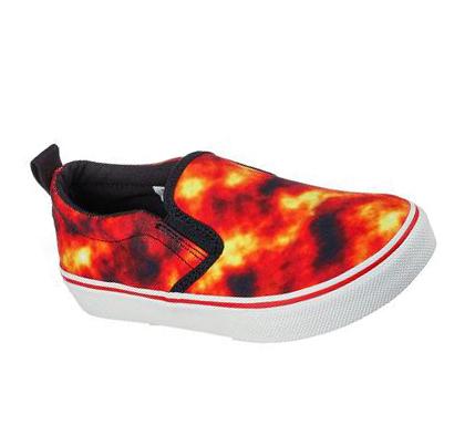 Fiú Skechers Utcai Fame - Lava Clouds Alkalmi Cipő Piros Fekete | HU7530C