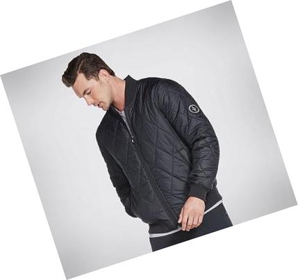 Férfi Skechers Apparel Apex Quilted Kabát Fekete | HUA750R