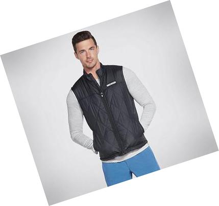 Férfi Skechers Apparel Apex Quilted Vest Kabát Fekete | HUA600A