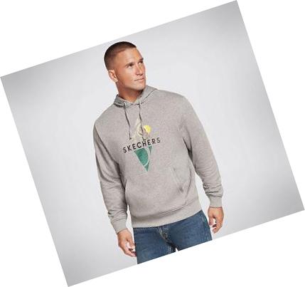 Férfi Skechers Apparel Diamond Mountain Pullover Kapucnis Pulóver Szürke | HUA589B