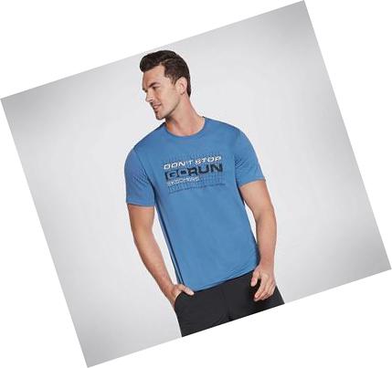 Férfi Skechers Apparel Don't Stop Go Run Póló Kék | HU3064B