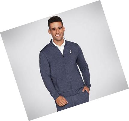 Férfi Skechers Apparel Hoodless Hoodie ULTRA GO Kabát Sötétkék | HUA7870