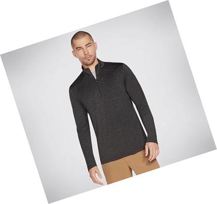 Férfi Skechers Apparel On the Road 1/4 Zip Kapucnis Pulóver Fekete | HUA464R