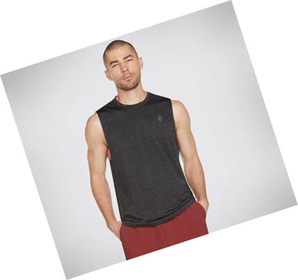 Férfi Skechers Apparel On the Road Muscle Tank Tops Fekete | HU31250