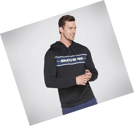 Férfi Skechers Apparel SKECHTECH Pullover Kapucnis Pulóver Fekete | HUA764L