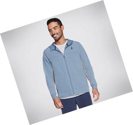 Férfi Skechers Apparel SKECHWEAVE Premium Kabát Kék | HUA550K