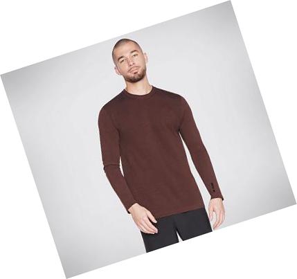 Férfi Skechers Apparel Seamless LS Póló Barna | HUA4254