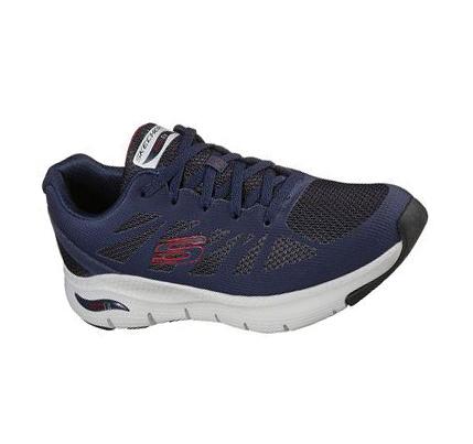 Férfi Skechers Arch Fit - Charge Back Edzőcipő Sötétkék Piros | HU5662R