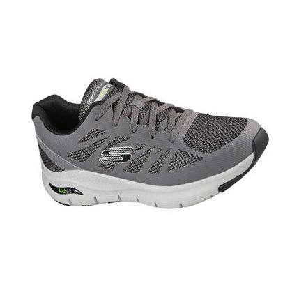 Férfi Skechers Arch Fit - Charge Back Edzőcipő Szürke Fekete | HU5664B
