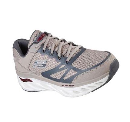 Férfi Skechers Arch Fit Glide-Step Gyalogló Cipő Szürke Barna Bordó | HU6525Q