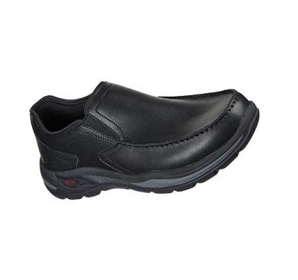 Férfi Skechers Arch Fit - Hust Slip Ons Fekete | HUA043B