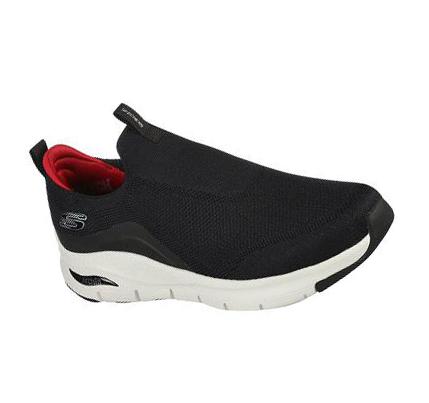 Férfi Skechers Arch Fit - Keep It Up Slip Ons Fekete Fehér | HUI018W