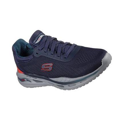 Férfi Skechers Arch Fit Orvan - Trayver Alkalmi Cipő Sötétkék | HUI793Q