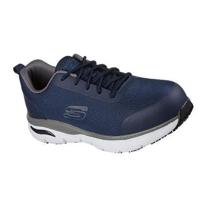 Férfi Skechers Arch Fit SR - Ringstap Alloy Toe Munkacipő Sötétkék | HU7036C