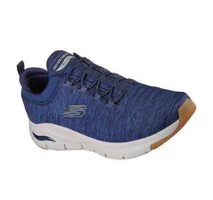 Férfi Skechers Arch Fit - Waveport Gyalogló Cipő Sötétkék | HU5639D