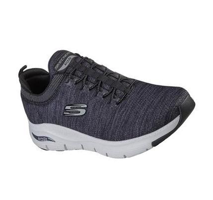 Férfi Skechers Arch Fit - Waveport Gyalogló Cipő Fekete Szürke | HU5650L