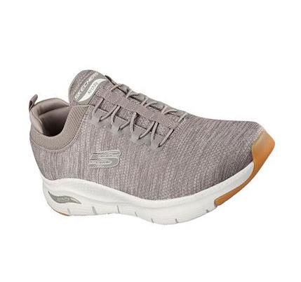 Férfi Skechers Arch Fit - Waveport Slip Ons Szürke Barna | HU5625X