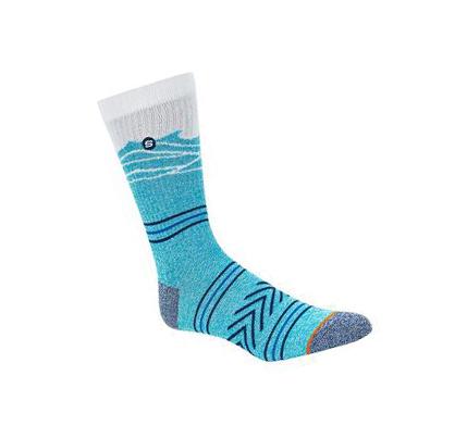Férfi Skechers Beach Waves Crew - 1 Pack Zokni Kék | HUI662A