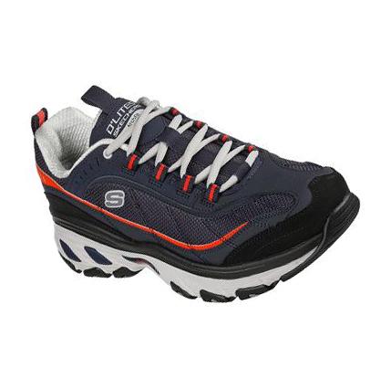 Férfi Skechers D'Lites Arch Fit - Better Self Tornacipő Sötétkék Narancssárga | HU5564A
