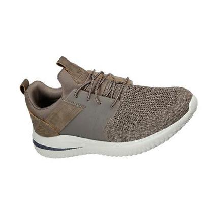Férfi Skechers Delson 3.0 - Cicada Slip Ons Khaki | HU73505