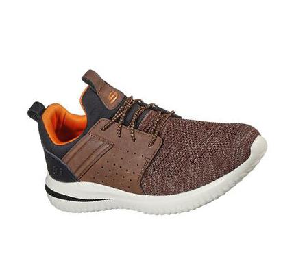 Férfi Skechers Delson 3.0 - Cicada Slip Ons Barna | HU7364L