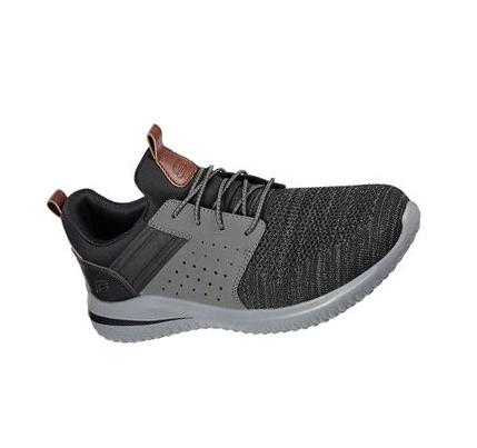 Férfi Skechers Delson 3.0 - Cicada Slip Ons Fekete Szürke | HU7375D