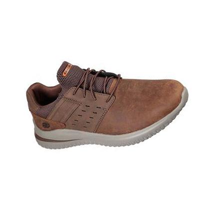 Férfi Skechers Delson 3.0 - Ezra Slip Ons Barna | HU7275G