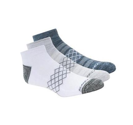 Férfi Skechers Diamond Quarter - 3 Pack Zokni Kék Szürke | HUI9898
