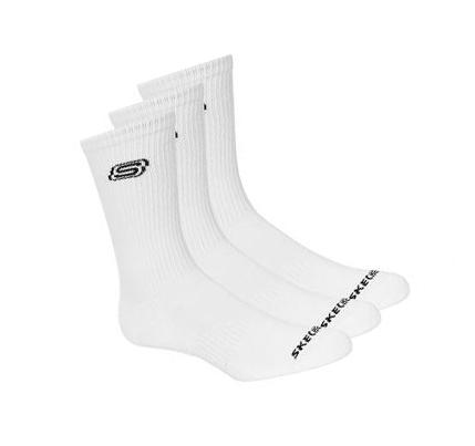 Férfi Skechers Extended Size Crew - 3 Pack Zokni Fehér | HUA1394