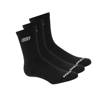 Férfi Skechers Extended Size Crew - 3 Pack Zokni Fekete | HUA1505