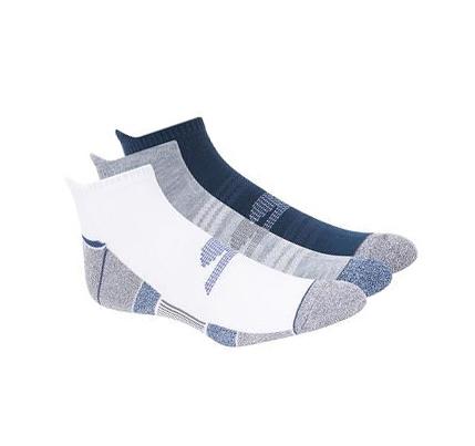 Férfi Skechers Extended Size Low Cut - 3 Pack Zokni Kék | HUA187P