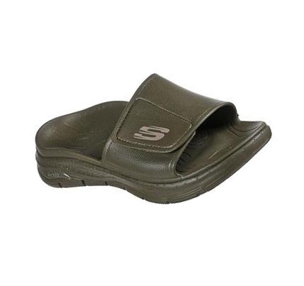 Férfi Skechers Foamies: Arch Fit - Feelin Fresh Szandál Olivazöld | HU6483X