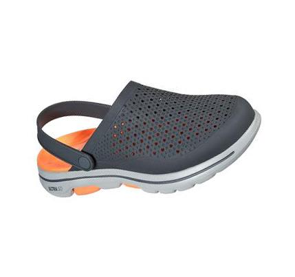 Férfi Skechers Foamies: GOwalk 5 - Astonished Slip Ons Szürke Narancssárga | HU40933
