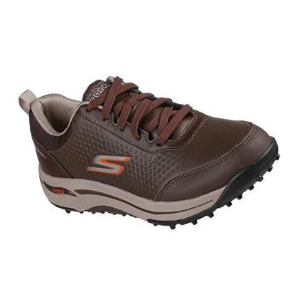 Férfi Skechers GO GOLF Arch Fit - Set Up Golf Cipő Barna | HUA383D